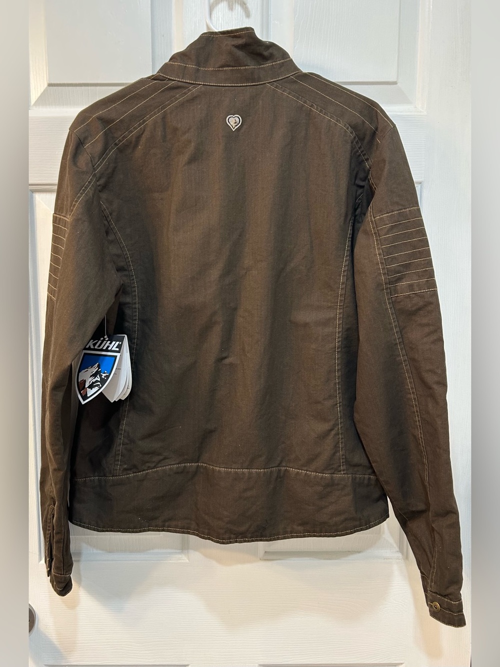 NWT Kuhl Burr Moto Canvas Jacket Womens Sz M Brown Outdoor Hiking Fleece Lined - Picture 2 of 16